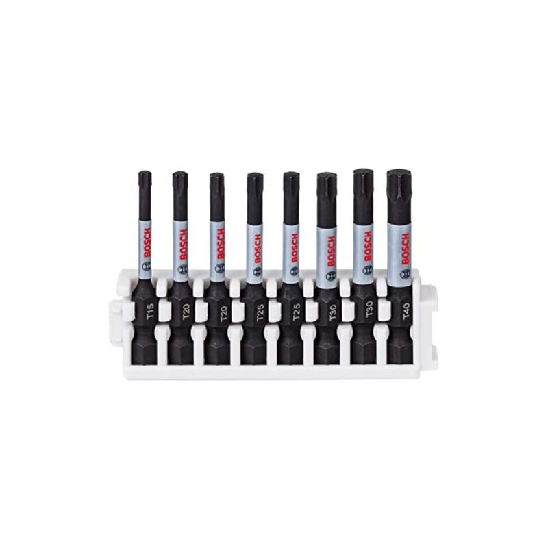 Bosch - Profesional Set de 8 Puntas de atornillar Control Pick and Click, Accesorio para Taladro de Impacto, 50 mm