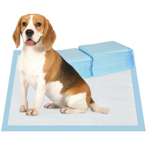 SET 80 TAPPETINI IGIENICI PER CANI A 6 STRATI IN TESSUTO NON TESSUTO. CARTA E PE. 60X60 CM. BLU E BIANCO
