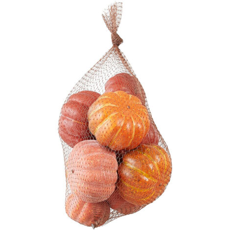 Set 9 citrouilles décoratifs en réseau. mesures : 29x18x12cm