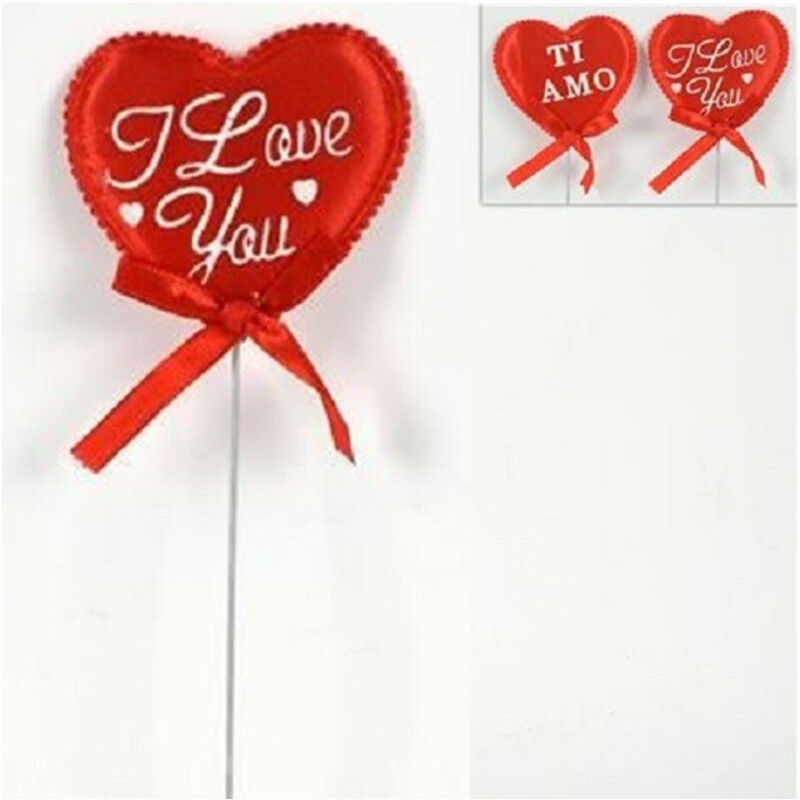 Trade Shop Traesio - Trade Shop - set 9 herzen pins mit schleife ich liebe dich ich liebe dich valentinstag widmung 6,5X19X1 -