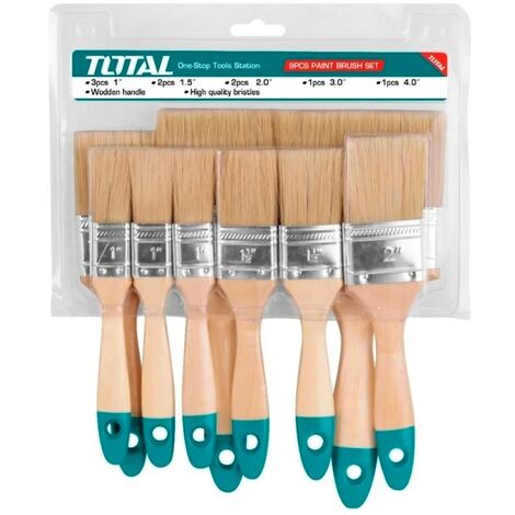 Set 9 paletinas pintor mango madera Total Tools THT8414091