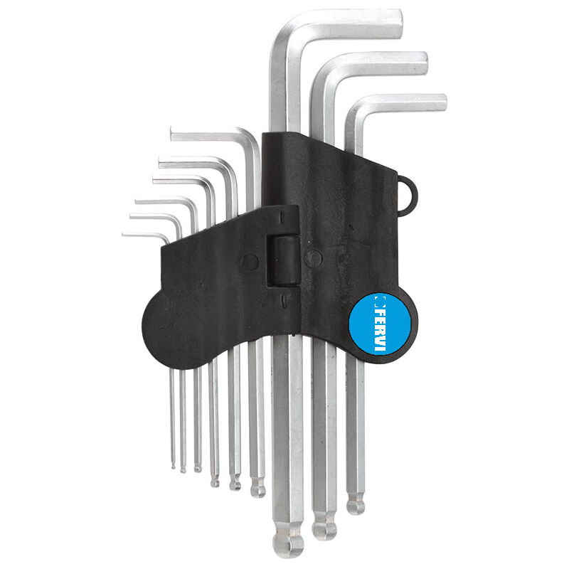 

Set 9 Pz Llaves Acodadas Largas A Punta De Bola Pulgadas Fervi 0215P