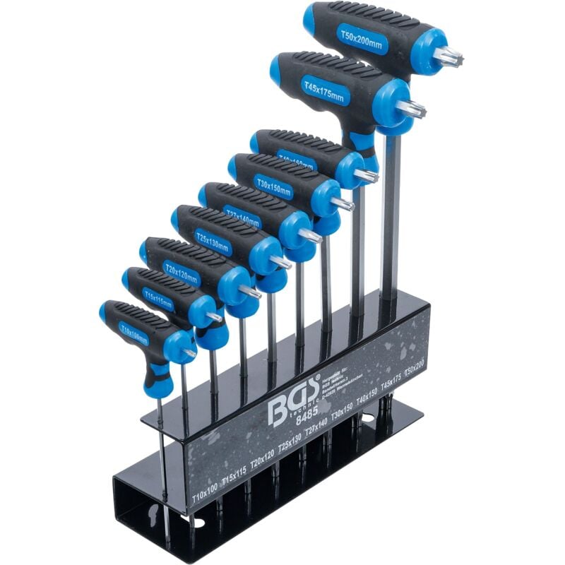 Bgs Technic - Serie di chiavi con impugnatura a t profilo a t (per Torx) T10 - T50 9 pz.