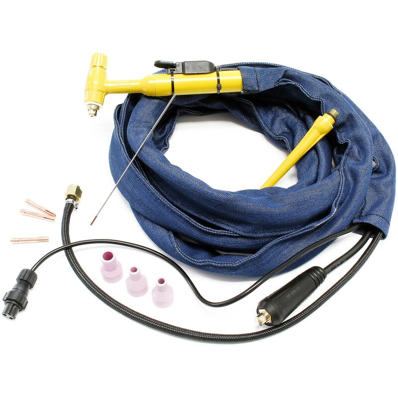 

Set accesorios para soplete de soldadura TIG, boquillas de gas, manguitos y electrodos de tungsteno