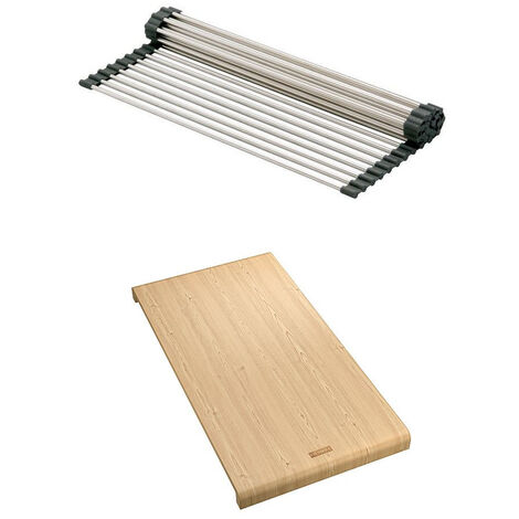 Set accessoires cuves Aton + Galaxia Inox : panier égouttoir + planche - Franke