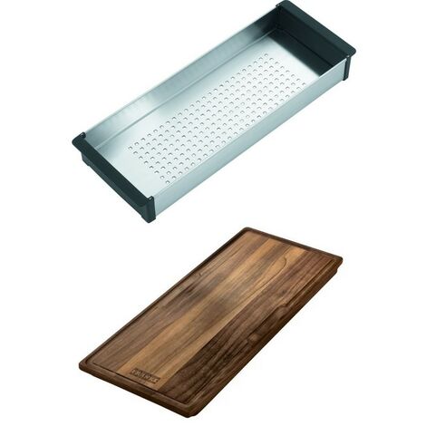 Set accessoires cuves Box Inox : panier égouttoir + planche - Franke