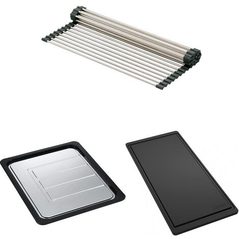 Set accessoires cuves Maris 210 Inox : Rollmat + égouttoir + planche synthétique - Franke