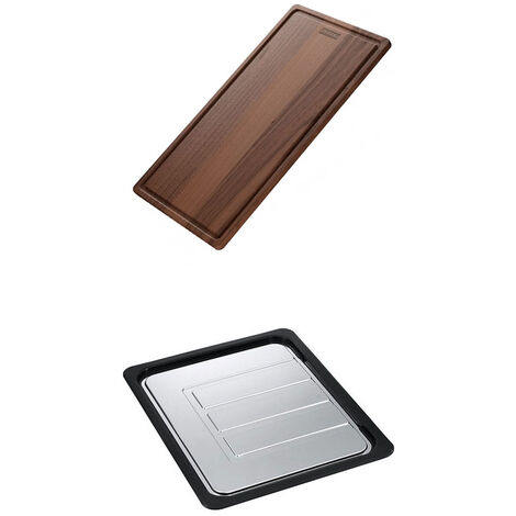Set accessoires cuves Maris MRG 110/120/160/210 Fragranit : égouttoir mobile + planche en noyer - Franke