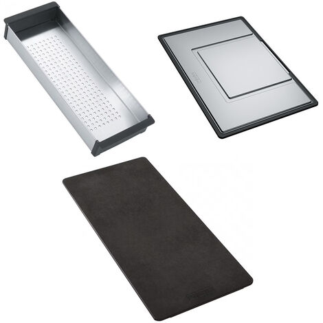 Set accessoires cuves Mythos Inox : égouttoir + panier égouttoir + planche - Franke
