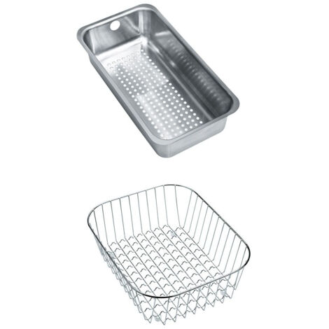 Set accessoires éviers Basis 651 - Fragranit : panier égouttoir + panier fil inox - Franke