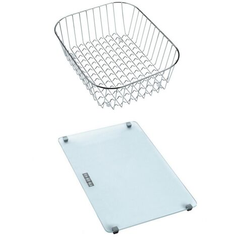 Set accessoires éviers Maris MRG 211, Rotondo, Maris Angle Fragranit : planche verre + panier - Franke
