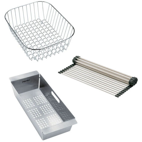 Set accessoires éviers Maris MRG 651 - Fragranit : panier égouttoir + panier à fil + Égouttoir déroulant - Franke