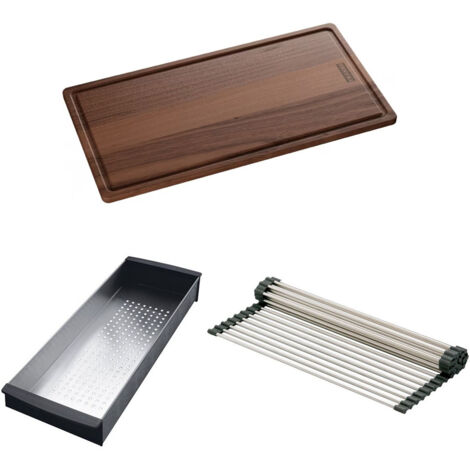 Set accessoires éviers Maris MRK Fraceram : Rollmat + panier égouttoir + planche - Franke