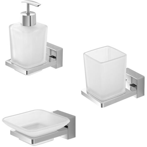 Set accessori a muro 3 pezzi in acciaio cromato e viti incluse  Velvet