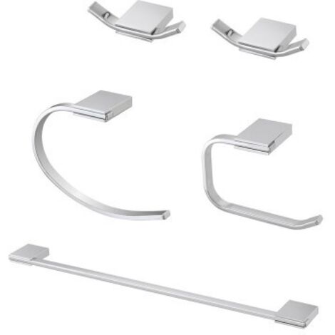 Set accessori a muro 5 pezzi in acciaio cromato e viti incluse Futura