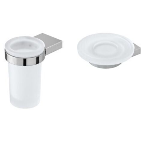 Set accessori a muro portaspazzolini e portasapone in acciaio Futura