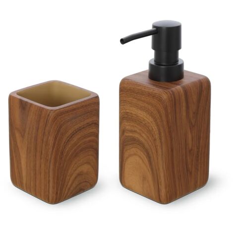 Set accessori bagno 2 pezzi in poliresina effetto legno Radici