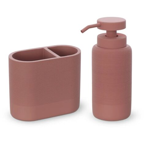 Set accessori bagno 2 pezzi in poliresina terracotta Marica