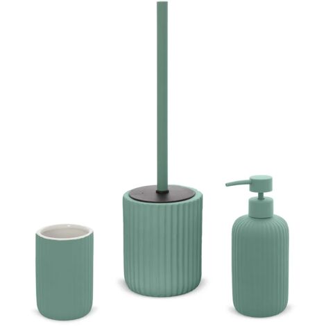 Set accessori bagno 3 pezzi in ceramica verde soft touch Spring
