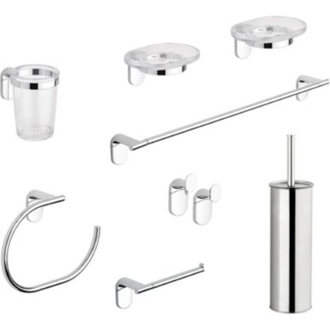 SET ACCESSORI BAGNO 8 PEZZI SERIE ZERO METAFORM Cromo METAF