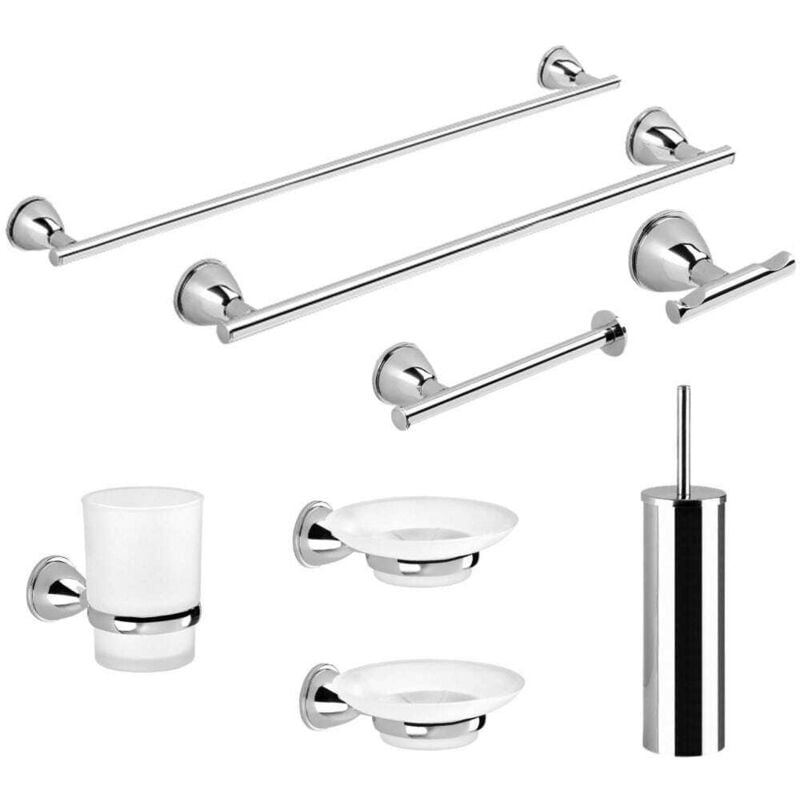 Kiamami Valentina - Set D'accessoires De Salle De Bains Complet Avec 8 Pièces Gemma