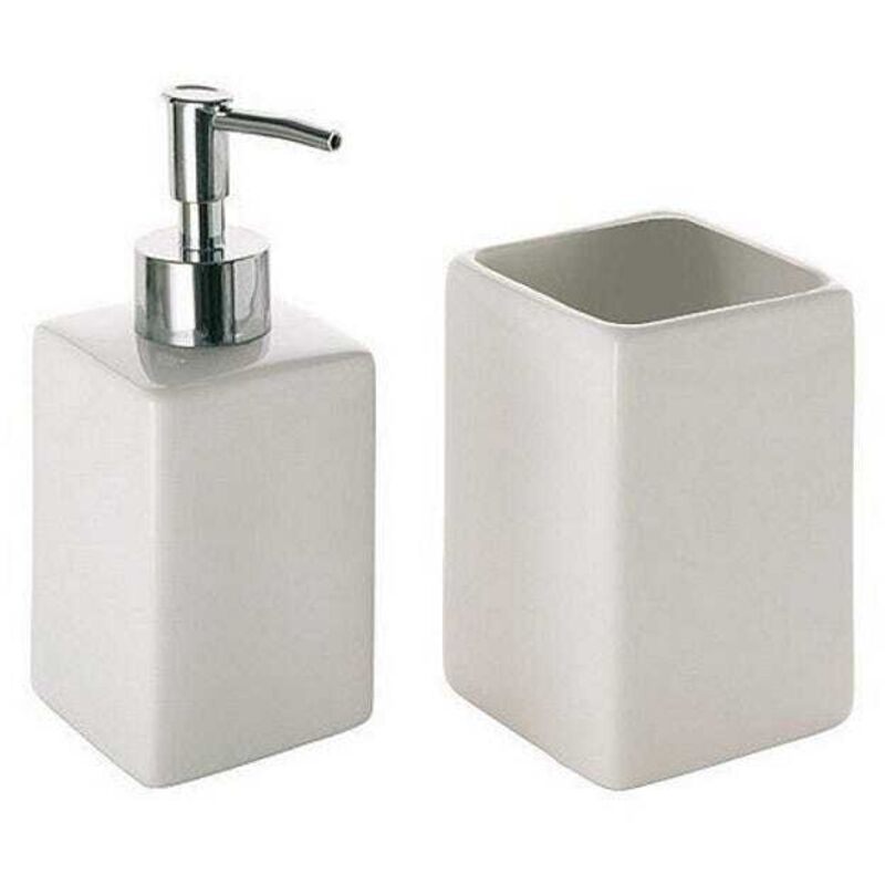 Kiamami Valentina Set Accessori Bagno D'Appoggio In Ceramica Bianca...