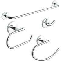 Arredo Bagno In Acciaio Inox.Set Accessori Bagno Kit Completo One Cromo 4 Pezzi In Acciaio Cromato