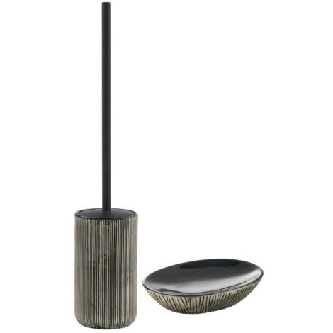 Set Accessori Bagno Moderni Per Bidet E Wc In Ceramica Nera Nambino