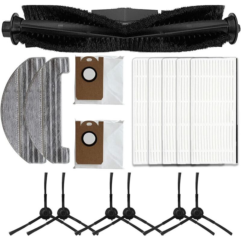 Aiperq - Set de accesorios para aspiradora Proscenic M8 Pro con cepillo principal, 5 filtros, 6 cepillos laterales, 2 paños, 2 bolsas para el polvo