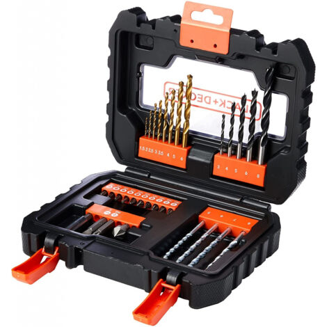 Set accessori valigetta Black + Decker per forare/avvitare 31 pezzi