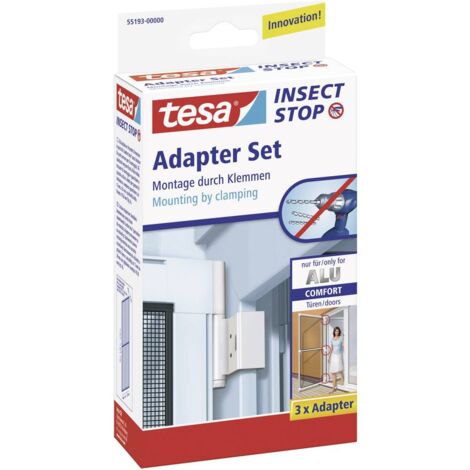 Set adaptateur pour moustiquaire pour lintérieur/extérieur tesa Adapter Alu Comfort 55193-00 3 pc(s) - blanc