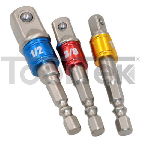 SET ADATTATORE 3pz PER AVVITATORE ATTACCO 1/4" 3/8 "1/2" TOOTLEK