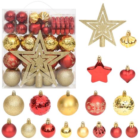 Set Addobbi di Natale 70 pz Oro e Rosso vidaXL
