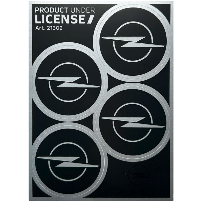 Set Adesivi Copriruota Opel, 4 Loghi Diametro 48 mm, 94 x 131 mm - Brand: OPEL - Colore: NERO