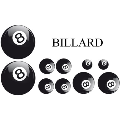 Set Adhesifs -ELEMENT BILLARD- Noir et Blanc - Car Deco