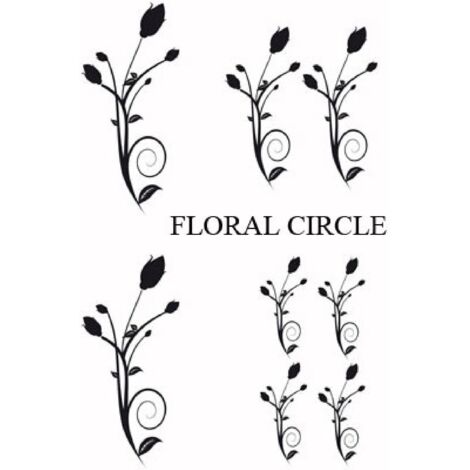 Set Adhesifs -ELEMENT FLORAL CIRCLE- Noir - PROMO ADN - Car Deco