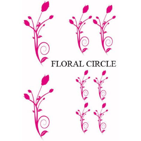 Set Adhesifs -ELEMENT FLORAL CIRCLE- Rose - PROMO ADN - Car Deco