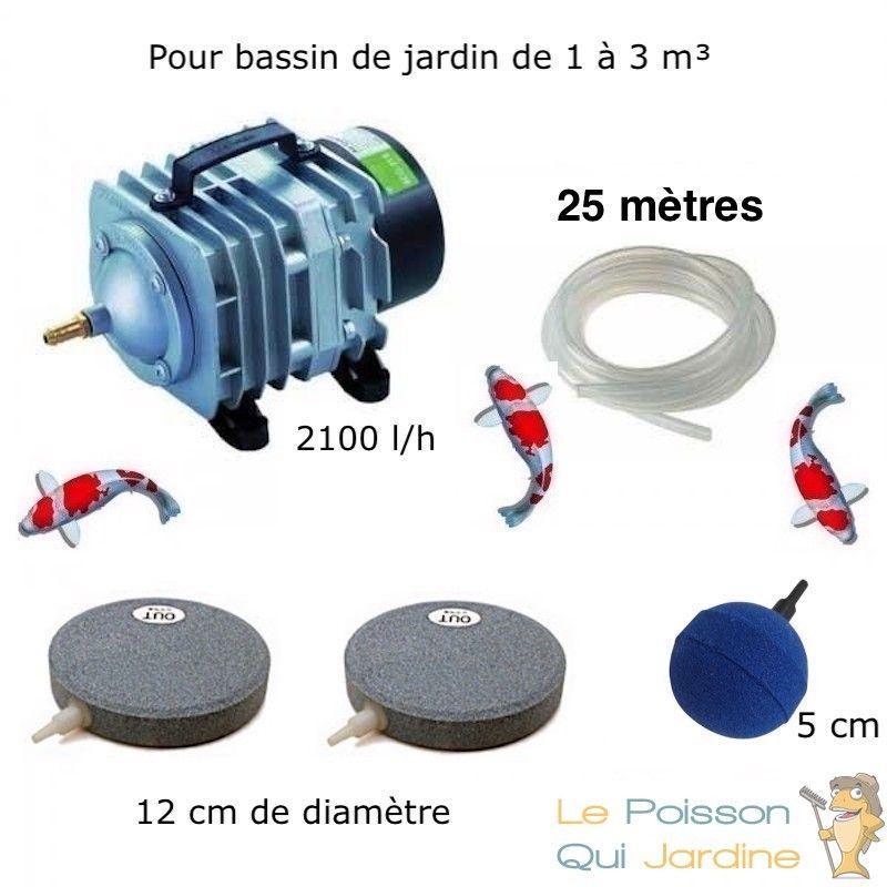 Lepoissonquijardinefr - Set Aération 1 boule diffuseur + 2 disques 12 cm Bassin De Jardin De 1000 à 3000 Litres