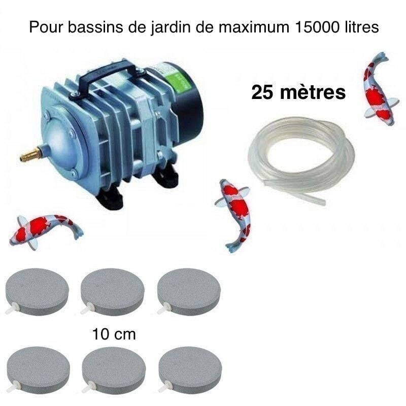 Set aérateur bassin 6 disques 10 cm de 12000 à 15000 litres
