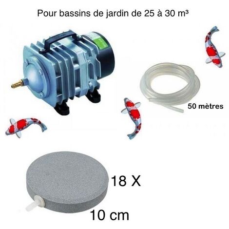 Set aération bassin de jardin 18 disques 10 cm de 25000 à 30000 litres