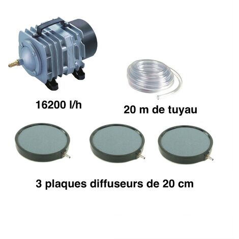 Set aération bassin de jardin 3 disques 20 cm de 30000 à 50000 litres