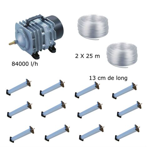 Set aération bassin de jardin 8400 l/h 12 diffuseurs 13 cm de 15000 à 20000 litres