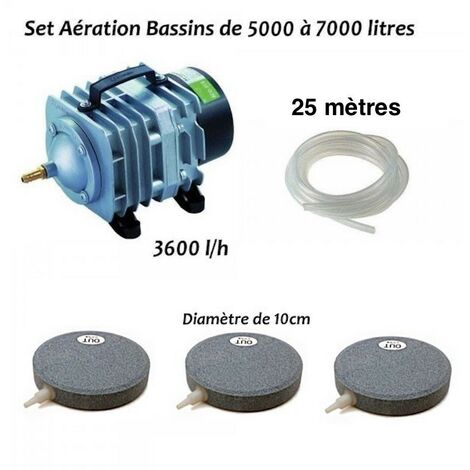 Set Aération N2, Bassin De Jardin De 5000, 4000 Et 7000 Litres