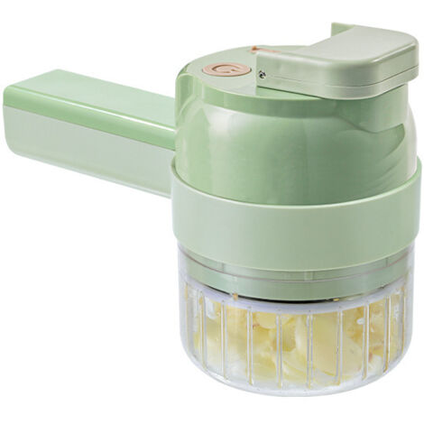 Set affettatrice elettrica per verdure 4 in 1, tagliaverdure portatile, tagliafrutta multifunzione con contenitore e spazzola