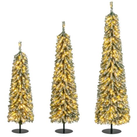 Set Alberi di Natale artificiali 120/150/180cm con neve accumulata