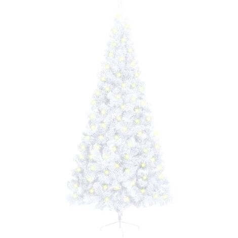 Set Albero di Natale Slim con LED e Palline Rosa 210 cm PVC - AMDGarden