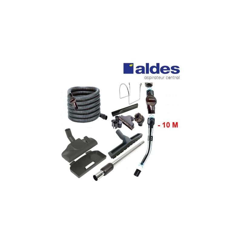 Aldes - Set 8 accessoires + 1 flexible avec poignée standard chromée remplace la poignée de commande pneumatique 11070062 avec douille de démarrage