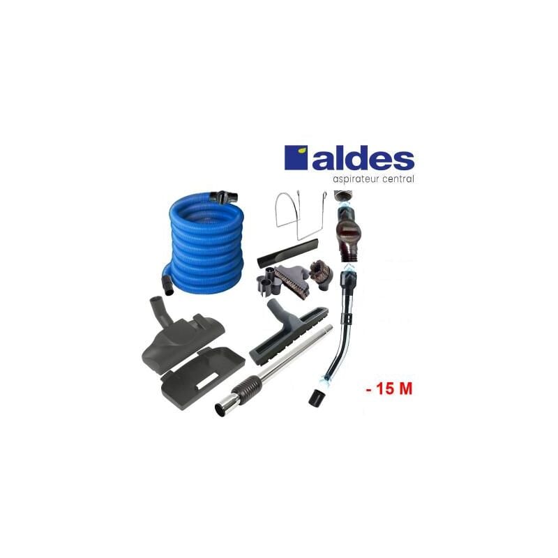 Aldes - Set 8 accessoires + 1 flexible avec poignée standard chromée remplace la poignée de commande pneumatique 11070062 avec douille de démarrage