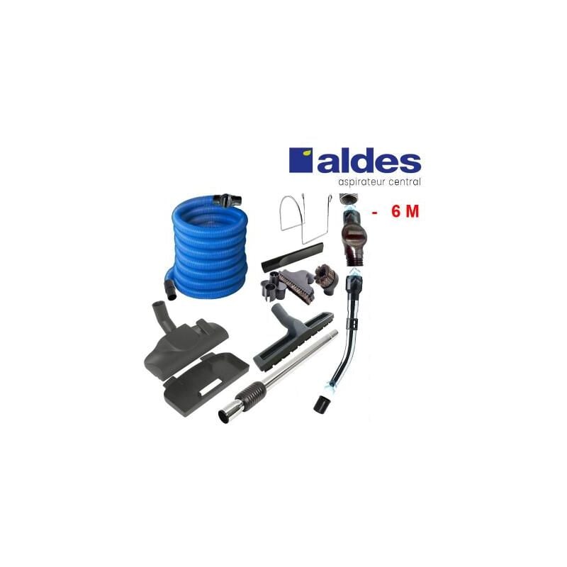 Aldes - Set 8 accessoires + 1 flexible avec poignée standard chromée remplace la poignée de commande pneumatique 11070062 avec douille de démarrage
