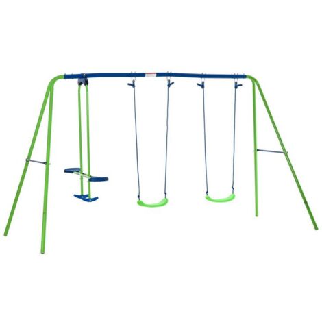 SET ALTALENE DA GIARDINO CON ALTALENA DOPPIA E 2 ALTALENE SINGOLE 280X140X178CM